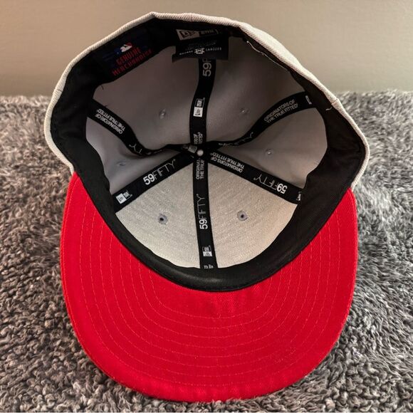 Cincinnati Reds Gray and Red Baseball Cap Flat Rim Vintage Logo - Picture 6 of 7